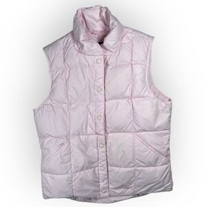 Pink Down Puffer Vest/Small/winter Skiing Hiking Pastel LANDS' END Gorpcore